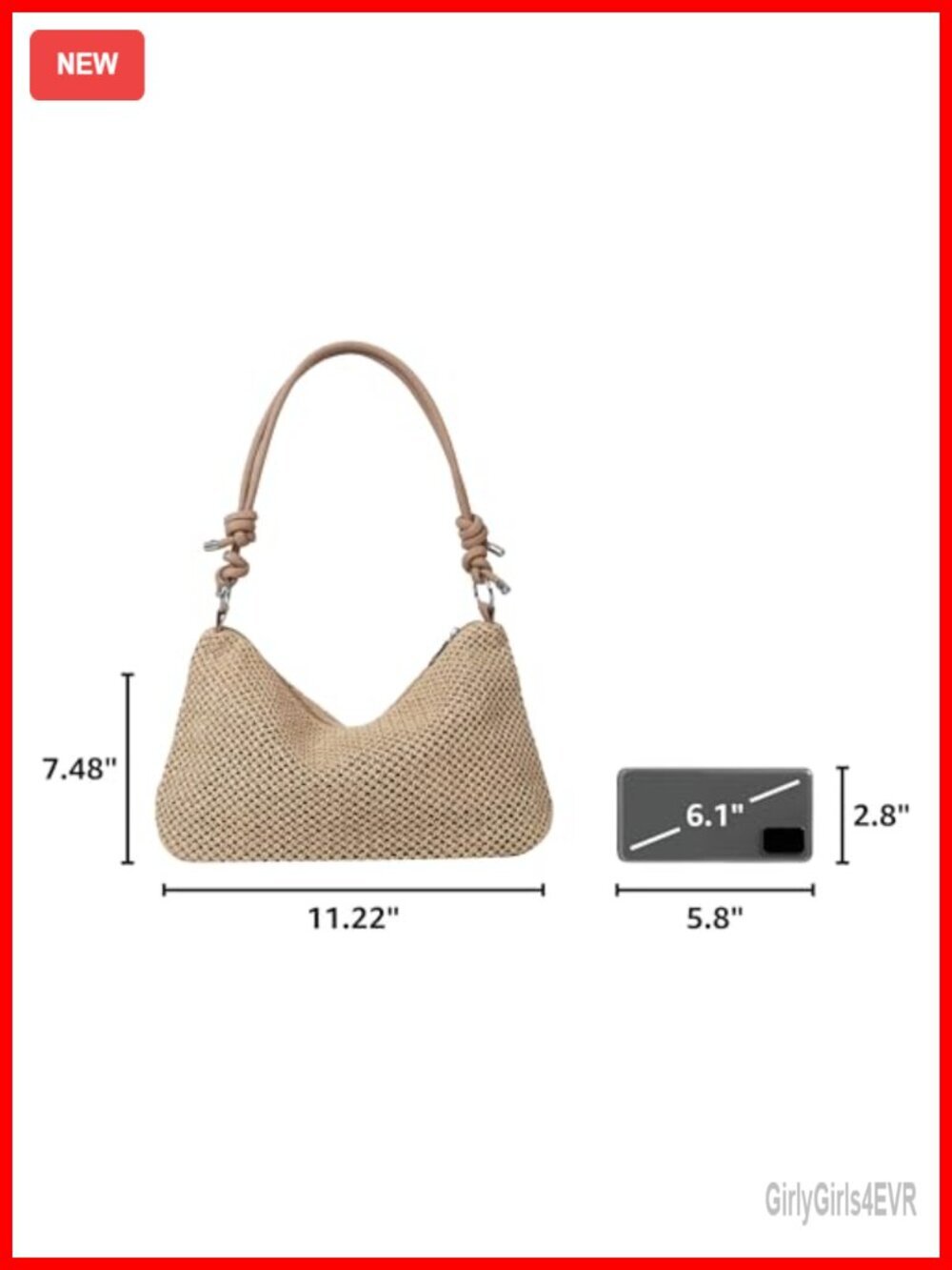 Straw Beach Tote Bag Crossbody Bag Shoulder Bag Summer Tote - Picture 2 of 6